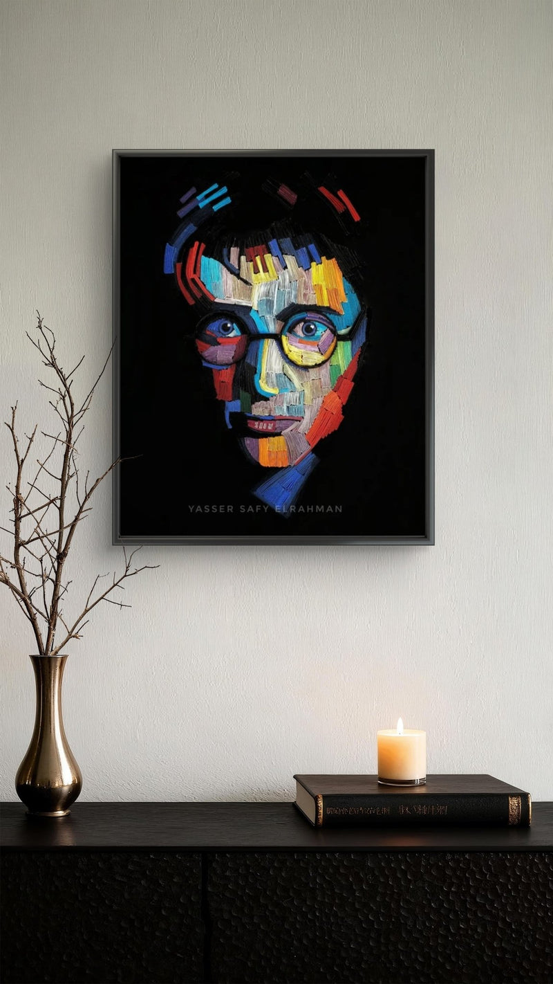 Harry Potter-themed artwork by Yasser Safy Elrahman featuring a magical scene with dark, mystical elements from the Wizarding Wonders display.