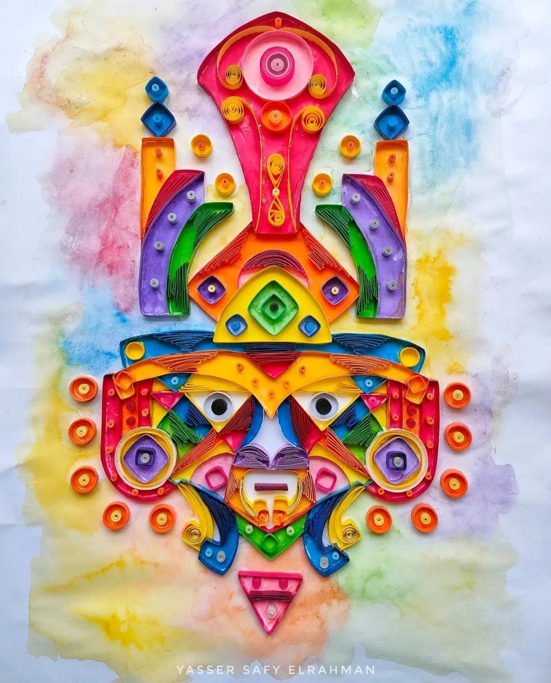 Detailed image of artwork from Ancient Echoes: The Mayan Mask Collection by Yasser Safy Elrahman, showcasing intricate Mayan mask designs.