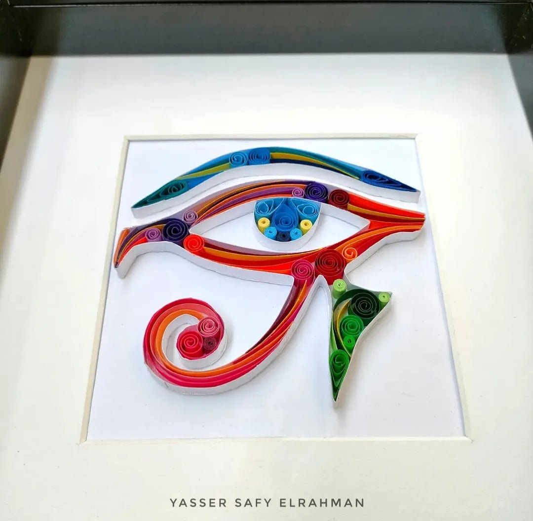 Ancient Egyptian Collection artwork titled Echoes of the Nile by Yasser Safy Elrahman, featuring hieroglyphs and Nile-inspired motifs.