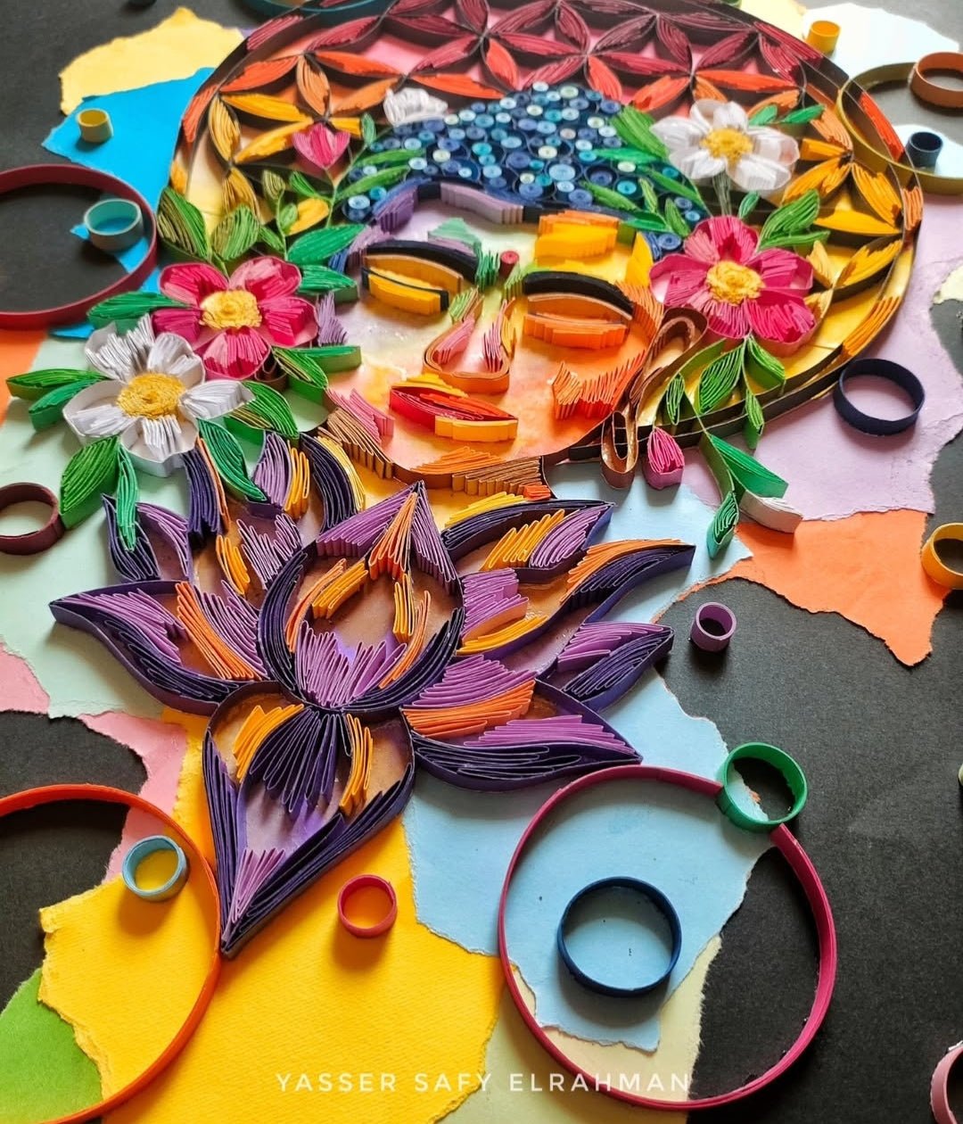 Yasser Safy Elrahman artwork titled "Buddha: The Architecture of Thought," featuring a detailed Buddha-inspired design.