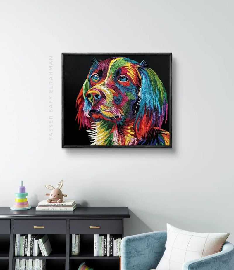 Abstract artwork titled Cassiopea: A Symphony of Loyal Colors by Yasser Safy Elrahman, featuring vibrant, harmonious color patterns.
