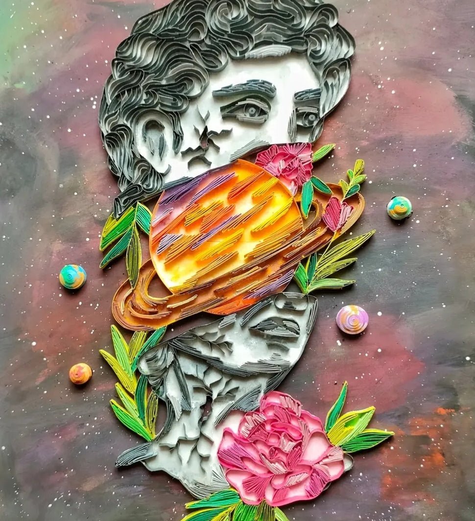 Artwork titled Cosmic Glance: The David Astrology Portrait by Yasser Safy Elrahman, featuring a cosmic-inspired portrait.
