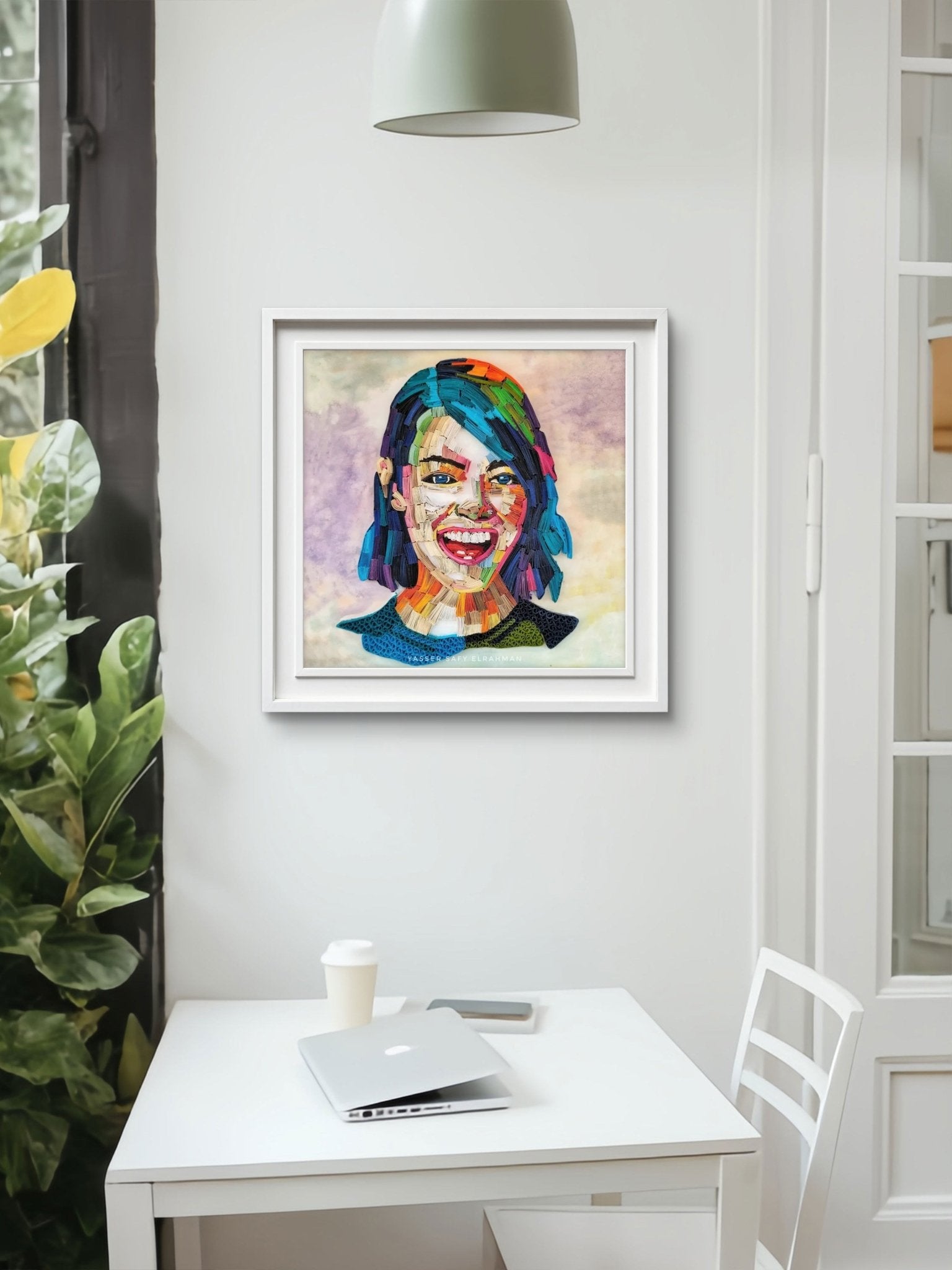 Artwork of Emma Stone titled The Symphony of Expression by Yasser Safy Elrahman, showcasing a detailed portrait in vibrant colors.