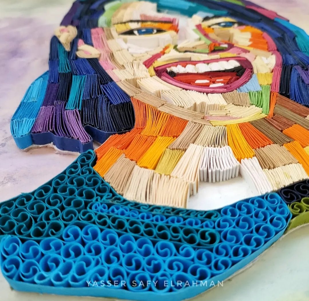 Emma Stone artwork titled "The Symphony of Expression" by Yasser Safy Elrahman, featuring a colorful artistic portrait of Emma Stone.