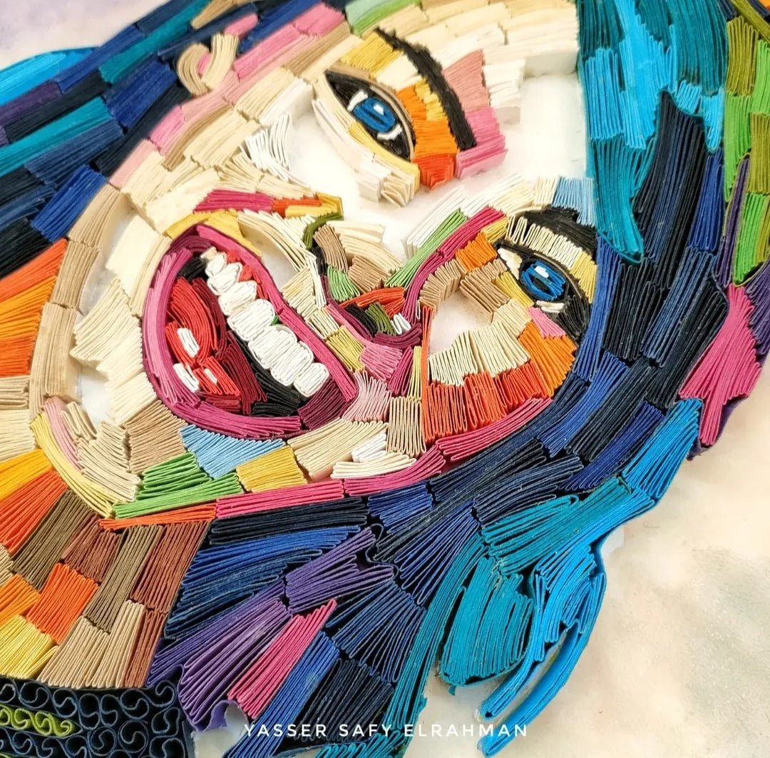 Artwork of Emma Stone titled The Symphony of Expression by Yasser Safy Elrahman, showcasing a vibrant artistic portrait.