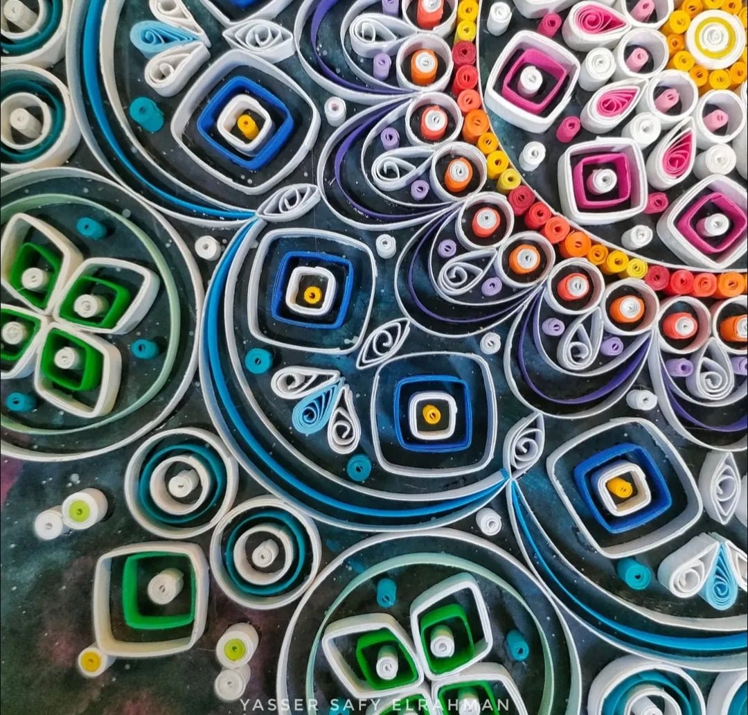 Sacred Mandala Art by Yasser Safy Elrahman showcasing intricate mystical geometry and vibrant patterns in detailed artwork.