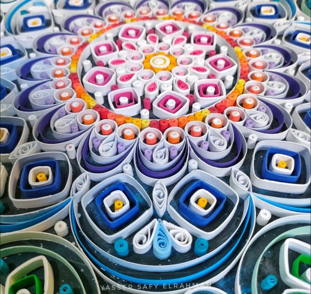 Intricate sacred mandala artwork featuring mystical geometric patterns by Yasser Safy Elrahman.