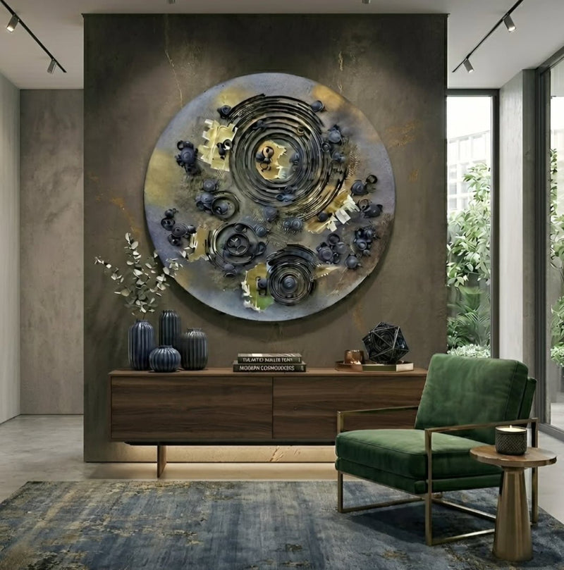 Yasser Safy Elrahman artwork titled "RA Neb: The Rise of Consciousness," showcasing abstract celestial and spiritual themes.