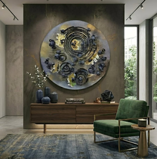 Yasser Safy Elrahman artwork titled "RA Neb: The Rise of Consciousness," showcasing abstract celestial and spiritual themes.