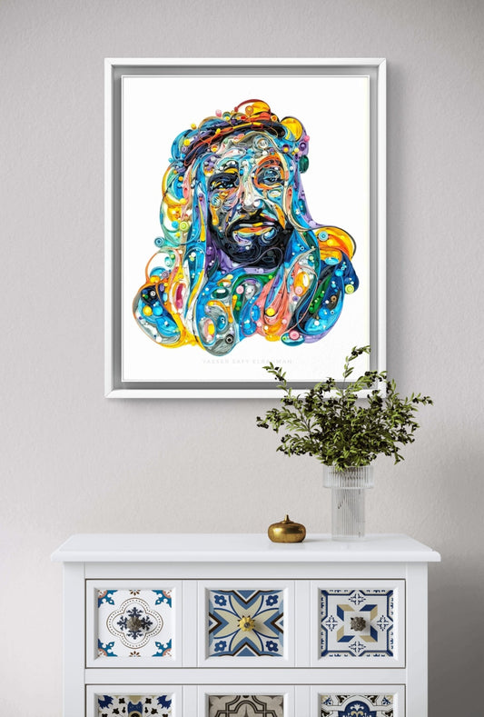 Colorful artwork titled "Soul of the Nation - A Tribute to the Legend" by Yasser Safy Elrahman, showcasing vibrant artistic details.