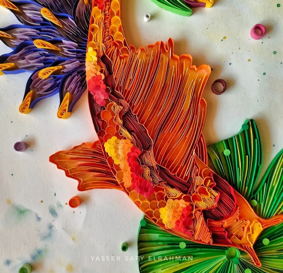 Abstract artwork titled "The Flow: The Art of Letting Go" by Yasser Safy Elrahman, featuring flowing shapes and calming colors.
