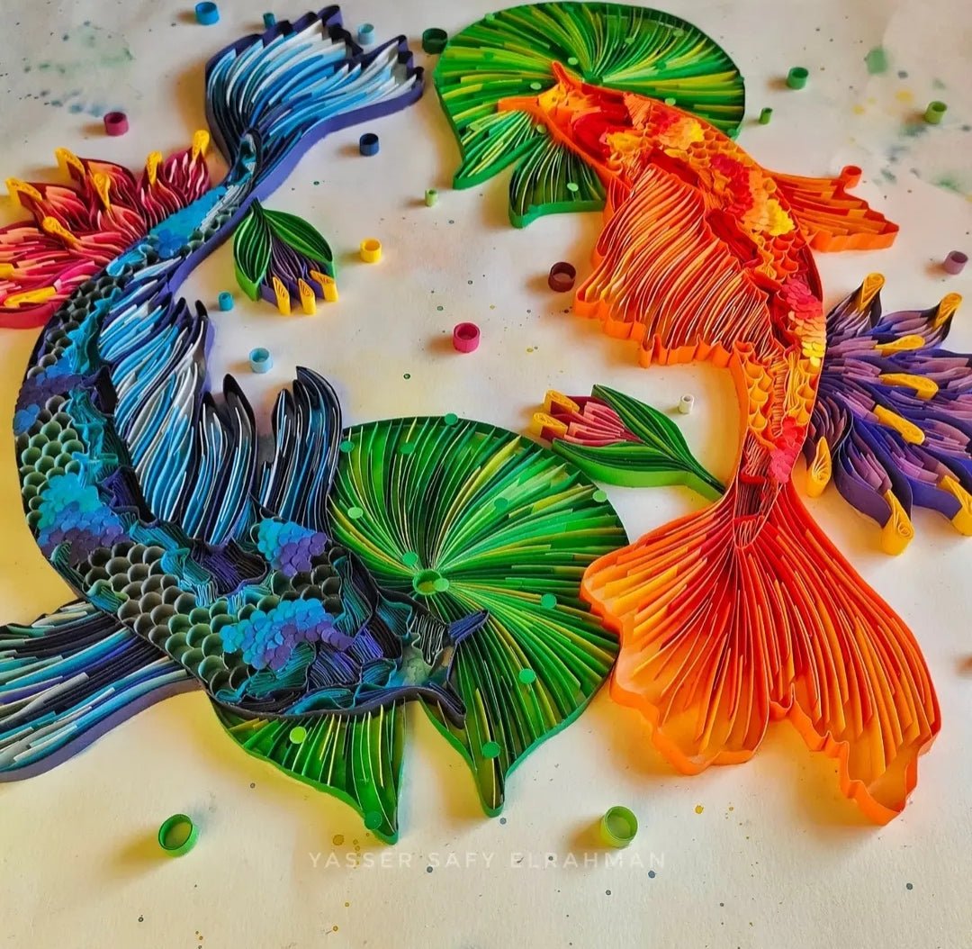 Abstract artwork titled "The Flow: The Art of Letting Go" by Yasser Safy Elrahman, featuring flowing colors and calming textures.