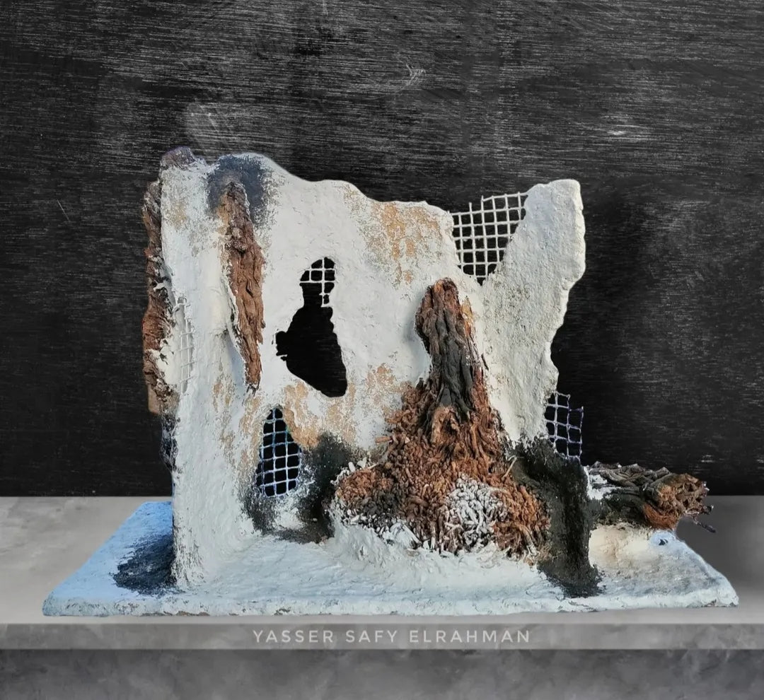 Yasser Safy Elrahman sculpture titled "The Revival: Awakening the Revolution" featuring intricate metalwork and dynamic design.