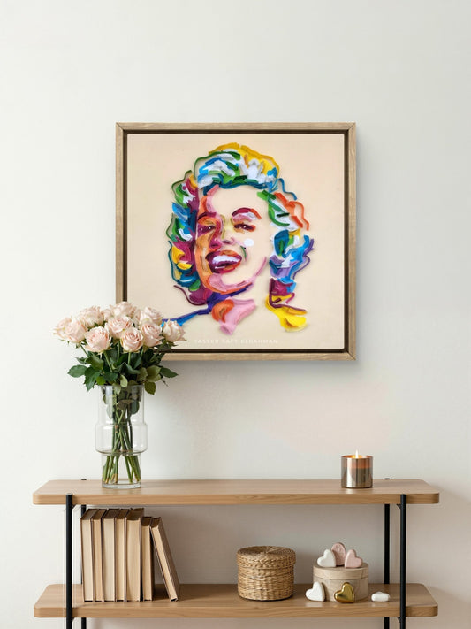 Artwork of Marilyn Monroe portrait by Yasser Safy Elrahman, showcasing timeless glamour in a detailed, artistic style.