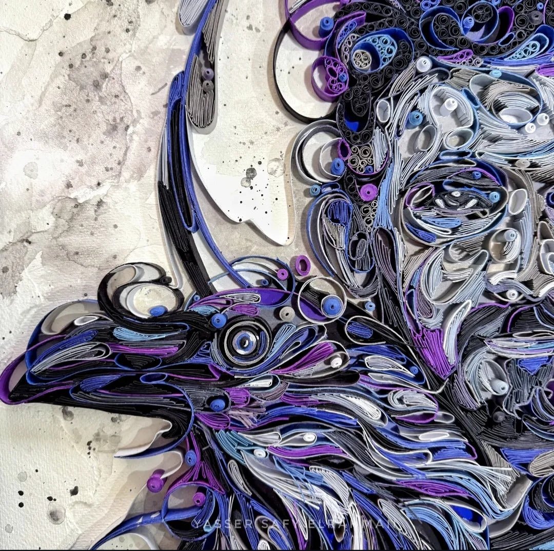 Self-portrait artwork titled "Within the Shadows, I Rise" by Yasser Safy Elrahman, featuring expressive, shadowy artistic elements.