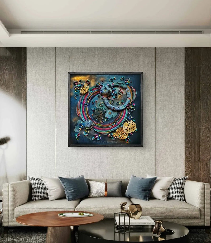 Yasser Safy Elrahman artwork titled "Zhong Fu Secrets: Unveiling the Truth," featuring intricate design and vibrant colors.